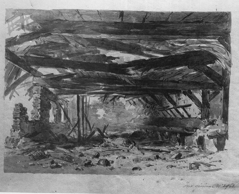Ecurie bombardée