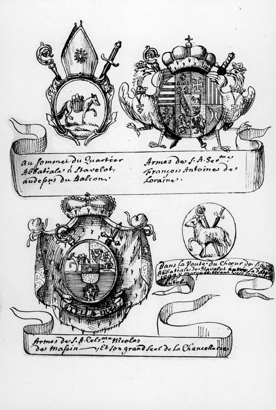 Relevé des armoiries de l'abbaye de Stavelot