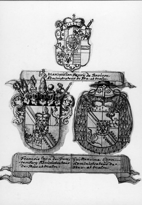 Relevé de 3 armoiries de l'abbaye de Stavelot