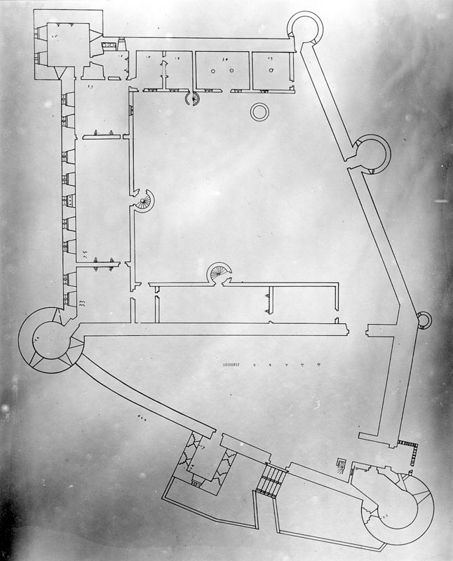 Plan primitif du château-fort de Guillaume de Manderscheidt à Stavelot