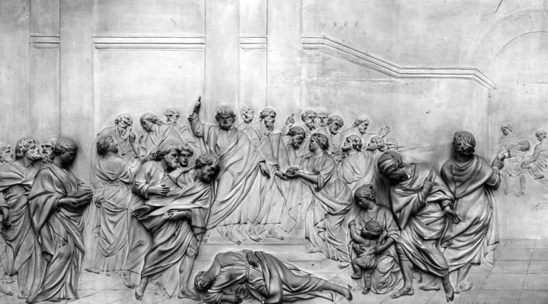 De dood van Ananias en Saffira.