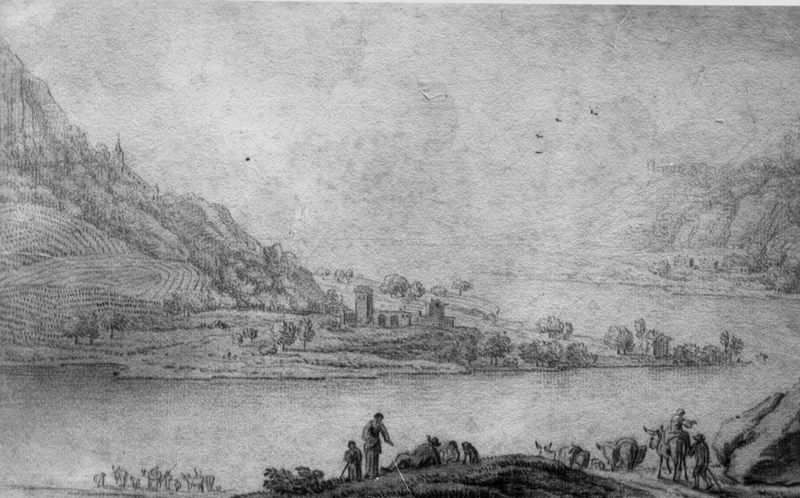 Rivierlandschap tussen de heuvels