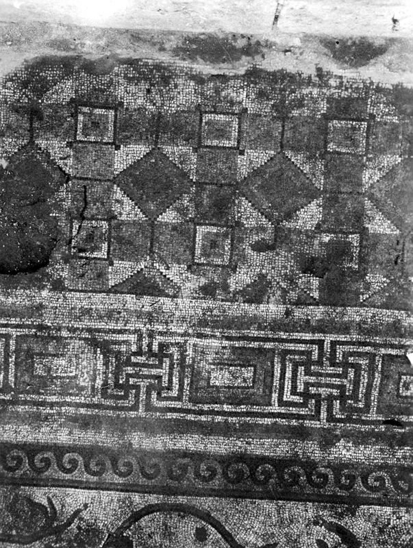 Site archéologique d'Apamée/Apamea: grande mosaïque de chasse du Triclinos in situ