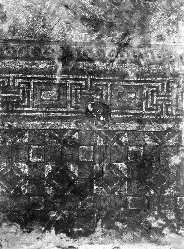 Site archéologique d'Apamée/Apamea: grande mosaïque de chasse du Triclinos in situ