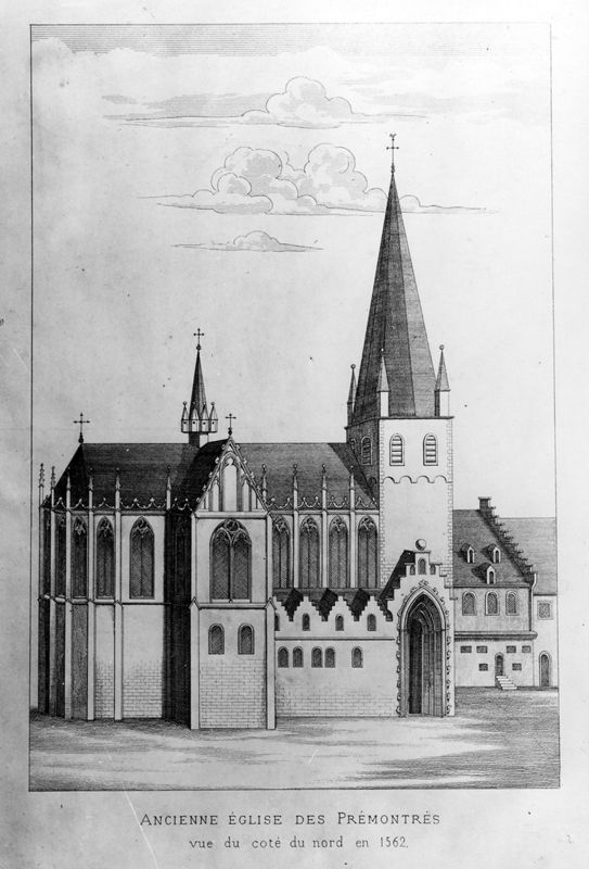 Face Nord de l'église de l'abbaye des Prémontrés (ou de Beaurepart) en 1562