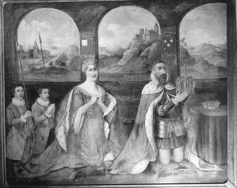 Portrait du comte et de la comtesse de Moha avec leurs enfants