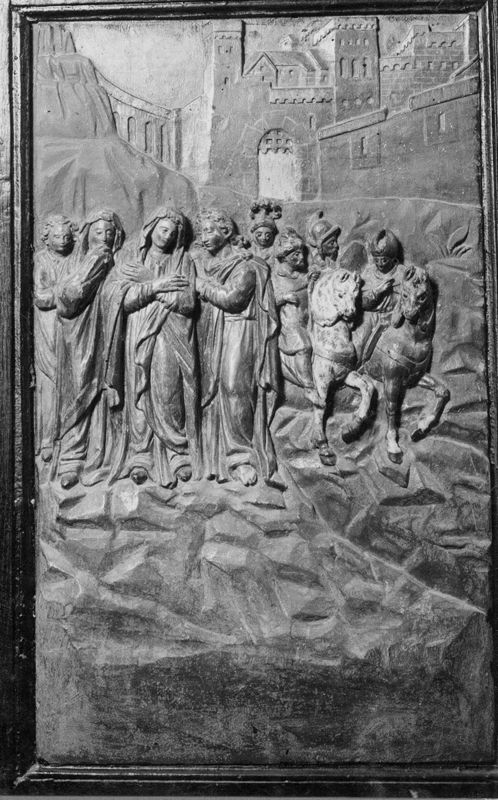 La Vierge et les disciples quittent le Golgotha