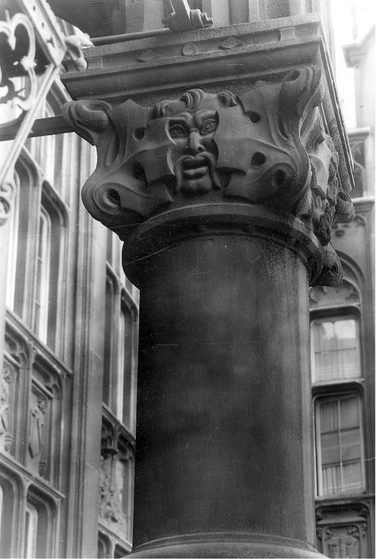 Tête d'homme entourée de feuillages