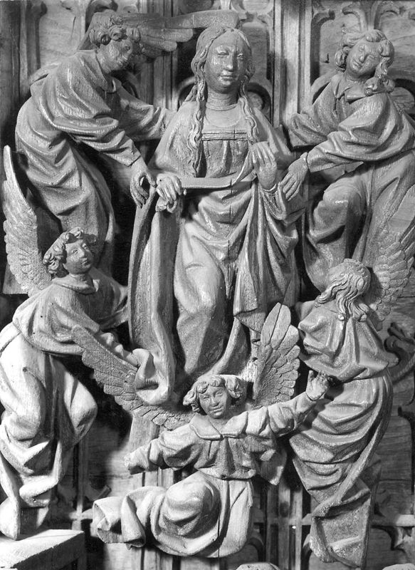 Retable de la Vie de la Vierge : Dormition, Assomption, Couronnement de la Vierge
