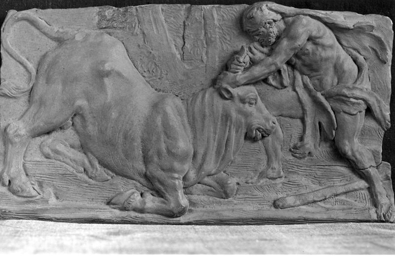 Hercule domptant le taureau de Crète