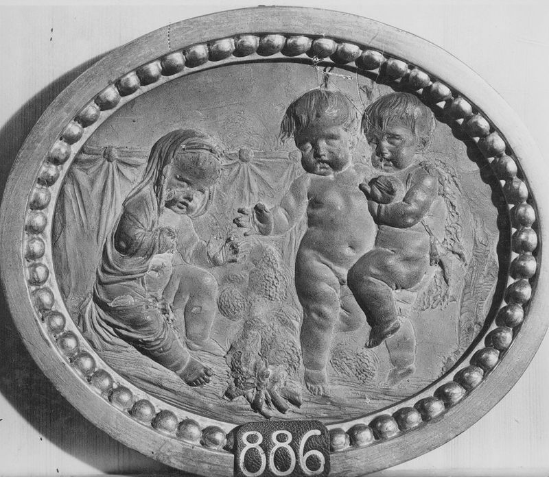 Allegorie op de winter : 3 putti die zich verwarmen
