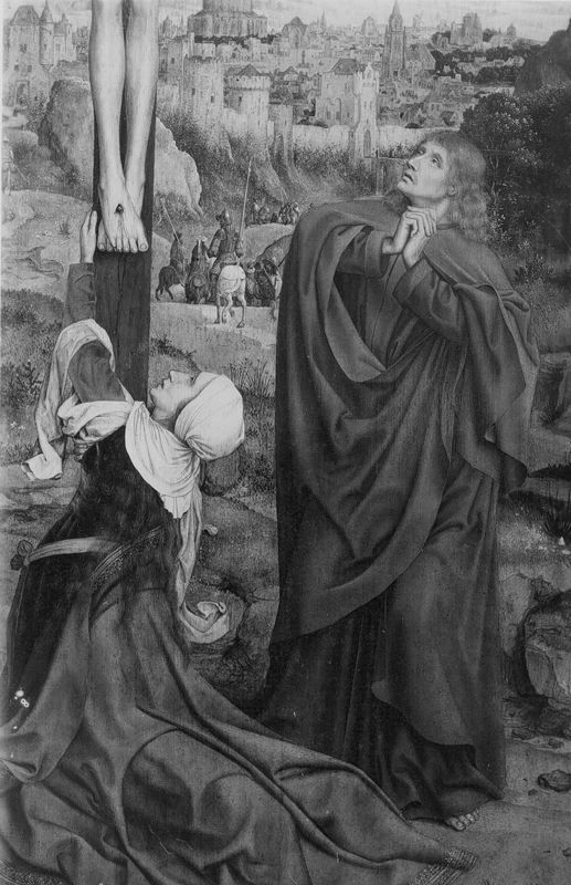 Christus aan het kruis met stichterspaar