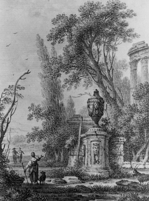 Landschap met architectuurelementen