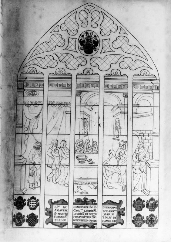 Atlas du Héraut d'armes Lefort : Vitrail avec la Présentation au Temple