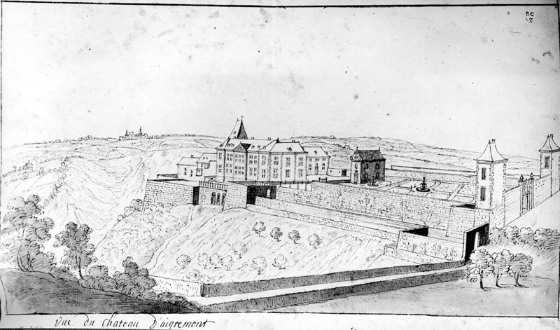 Les délices du Pays de Liège... : Awirs, le château d'Aigremont faces N et vers la Meuse