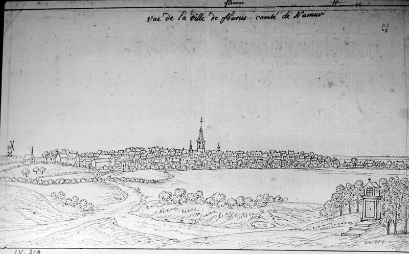 Les délices du Pays de Liège et de la comté de Namur : Fleurus, vue de la ville