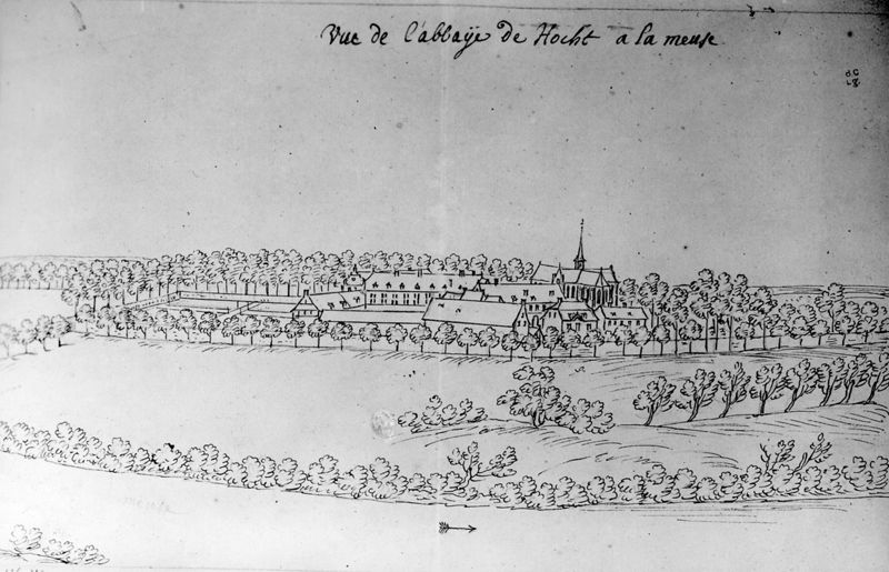 Les délices du Pays de Liège et de la comté de Namur : Lanaken, Abbaye de Hocht, prise du S.-E.