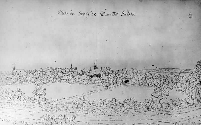 Les délices du Pays de Liège et de la comté de Namur : Munsterbilzen, vue du village