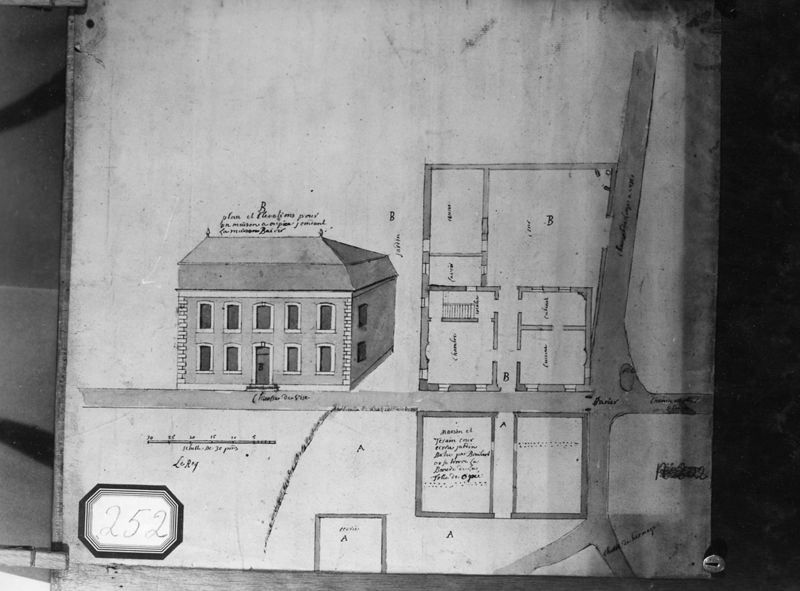 Douane d'Oupeye - plan et élévation du bâtiment