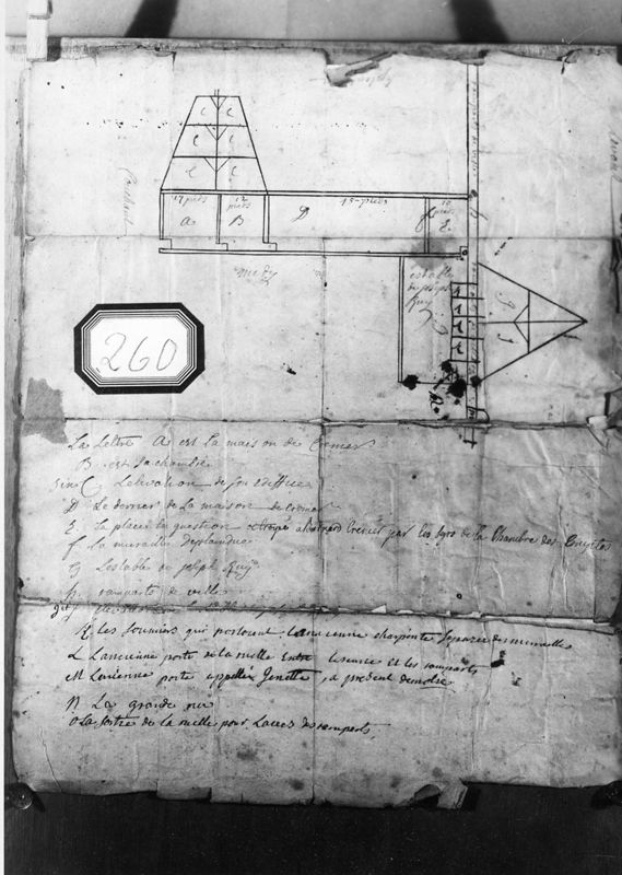 Plan de fortification : tronçon des "Remparts de ville" avec constructions adjacentes