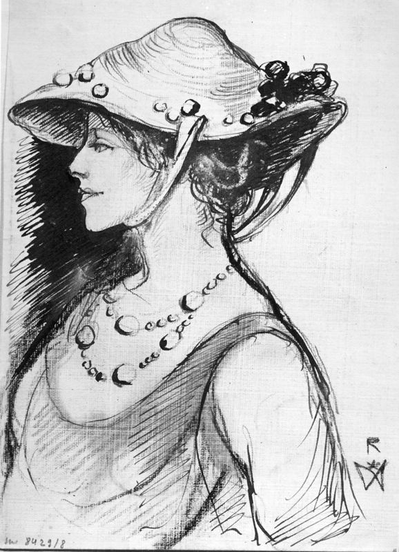 Femme au chapeau  (profil)