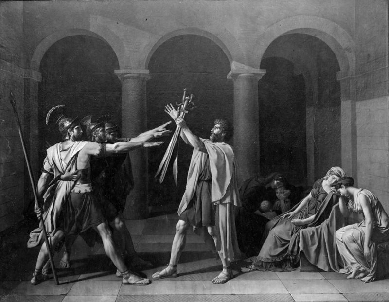 Le Serment des Horaces (entre les mains de leur père)