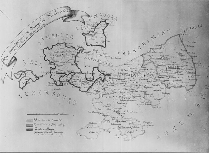 Carte de la principauté de Stavelot-Malmedy à la fin du XVIIIe siècle