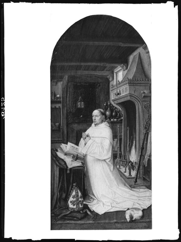 Diptiek van abt Christiaan de Hondt
O.-L.-Vrouw met Kind in een kerk en abt Christiaan de Hondt