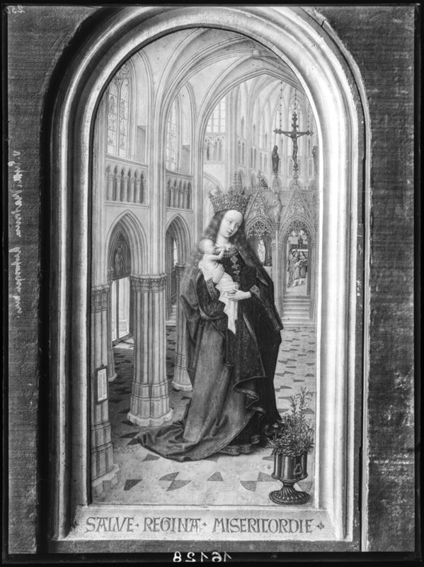 Diptiek van abt Christiaan de Hondt
O.-L.-Vrouw met Kind in een kerk en abt Christiaan de Hondt