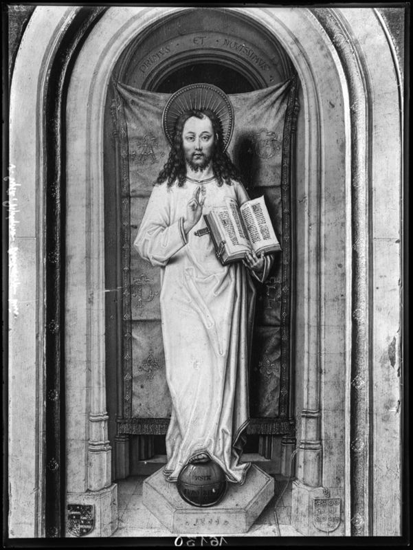 Diptiek van abt Christiaan de Hondt
O.-L.-Vrouw met Kind in een kerk en abt Christiaan de Hondt