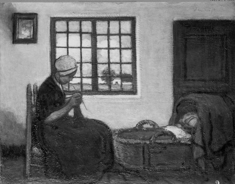 Binnenhuis met wieg
