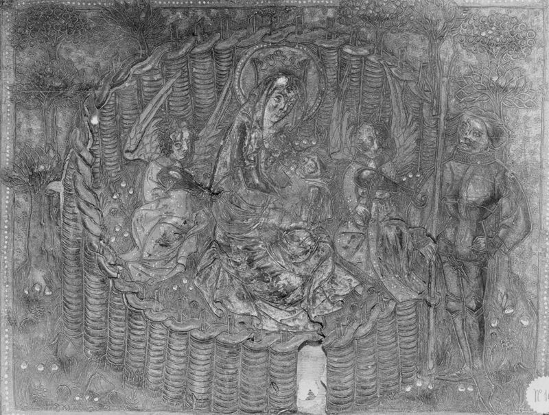 Vierge à l' Enfant avec saint Georges de Cappadoce et anges musiciens