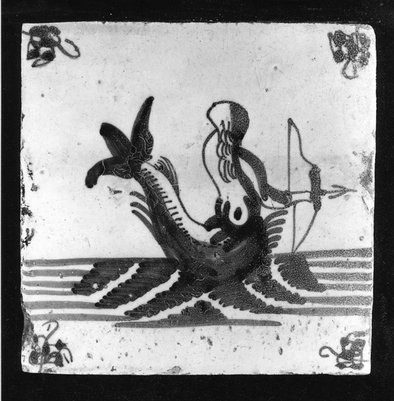 Etre fantastique marin armé (Sirène ?)