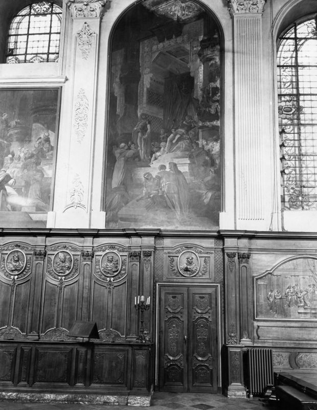 la vie de saint Antoine de Padoue : saint Antoine devant le podestat Bonivillo de Rimini
