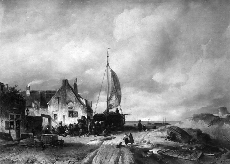 Gezicht op het dorp Katwijk aan zee