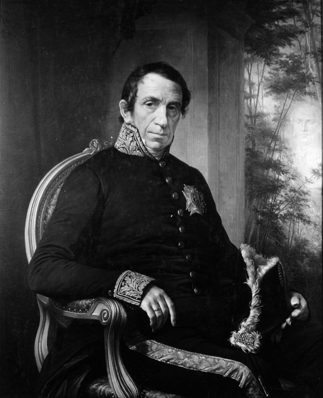 Portret van baron L. de Schiervel, president van de Senaat, lid van het Nationaal Congres