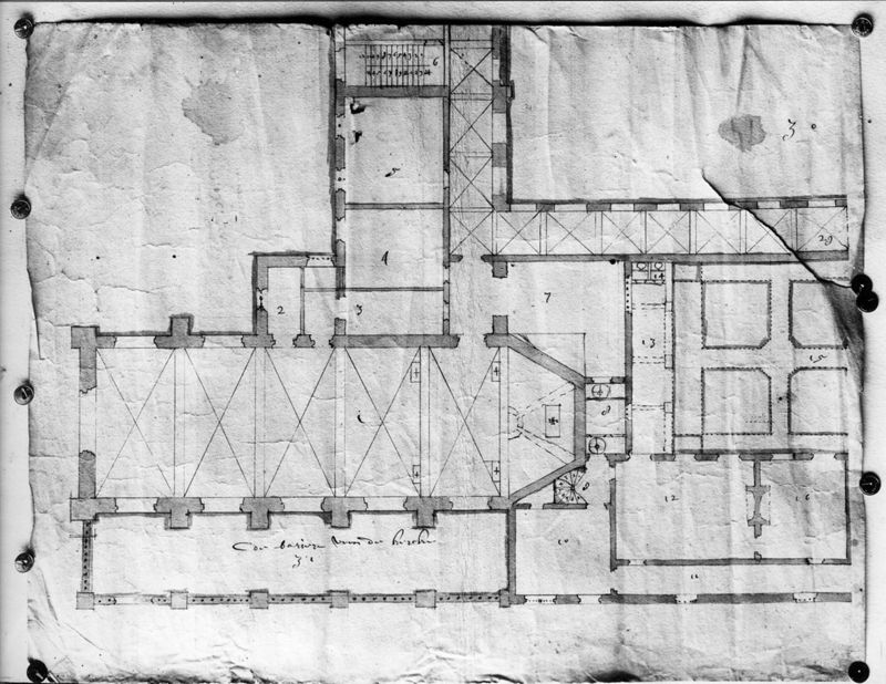 Grondplan van de kloosterkerk,gebouwd in 1641
