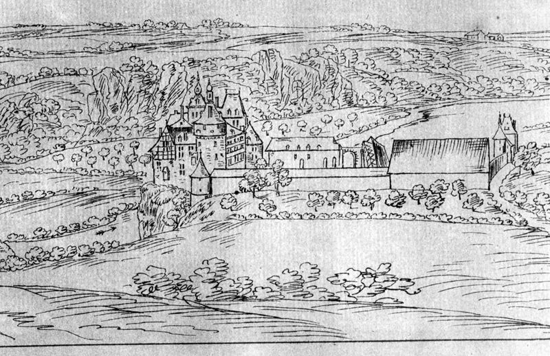Les délices du Pays de Liège et de la comté de Namur : Dréhance, Château de Walzin (vu des terres)
