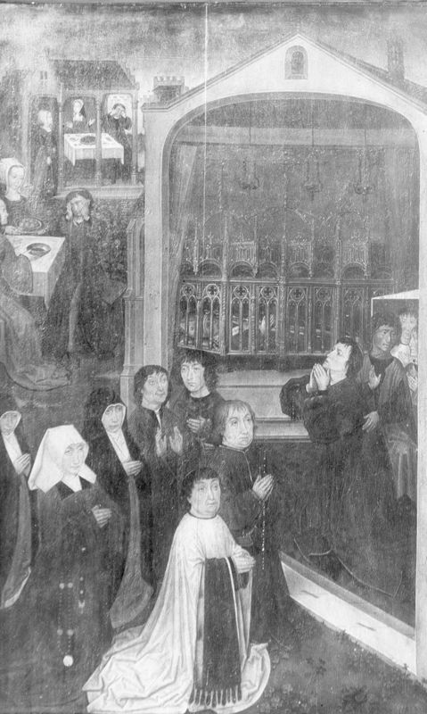 Langenus herwint zicht door toedoen van Rumoldus
Legende H. Rumoldus (paneel 18)