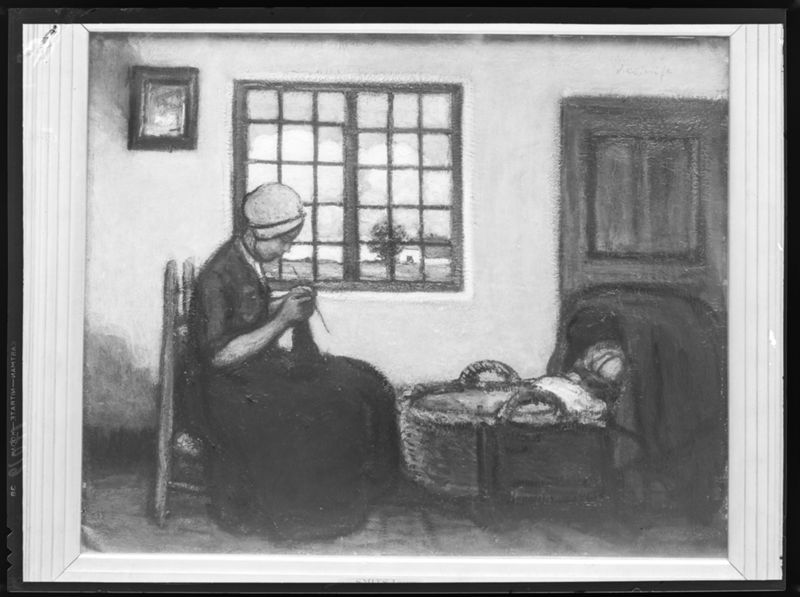 Binnenhuis met wieg