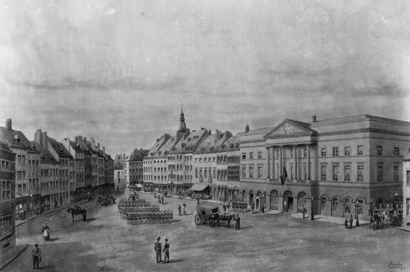 Ancienne vue de Namur : la place d'Armes