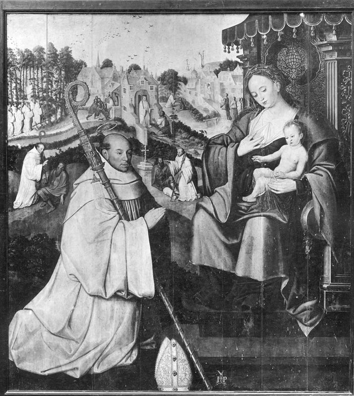 H. Bernardus geknield voor O.-L.-Vrouw met Kind