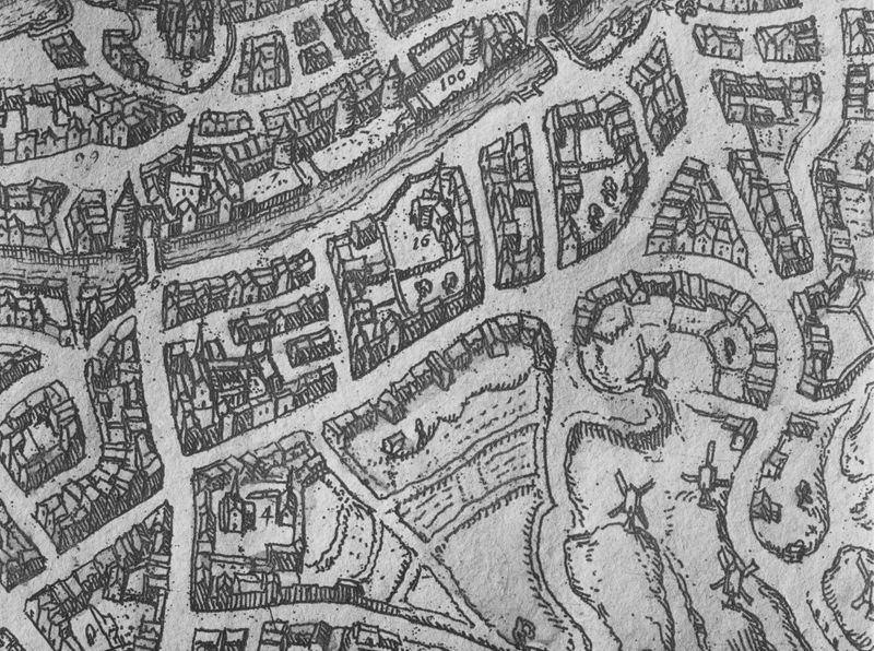 Plan van de stad Gent met het Poortakker