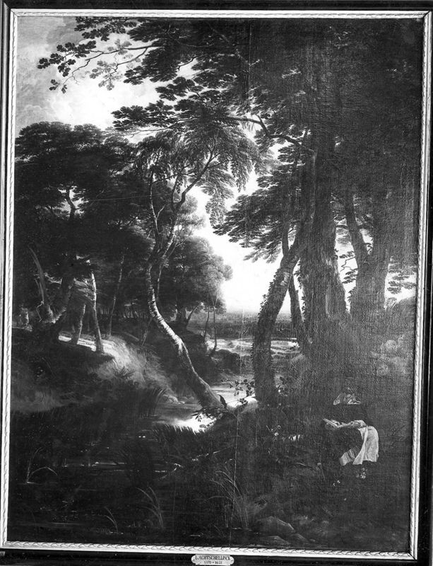 boslandschap met H. Dominicus