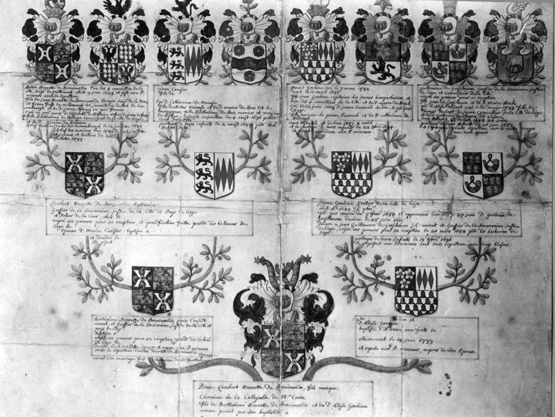 Tableau généalogique de Pierre L. Henrotte de Bernimolin