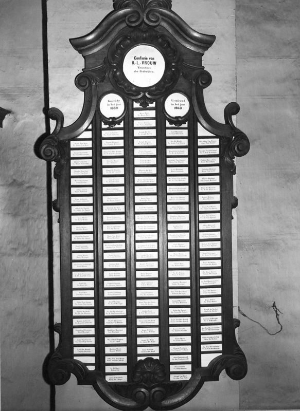 fichier de confrérie[mobilier d'église] / Kerk O.L.Vrouw[Lebbeke]
