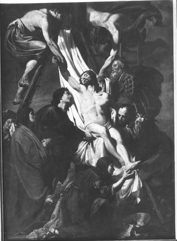 Jezus wordt van het kruis afgenomen