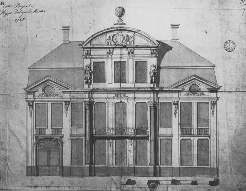 Plan van hotel Faligan op de Kouter