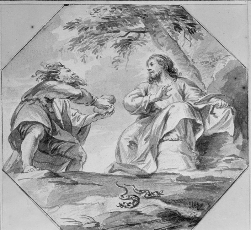 De Bekoring van Christus - voormalige schildering op de zoldering van de Carolus Borromeuskerk te Antwerpen