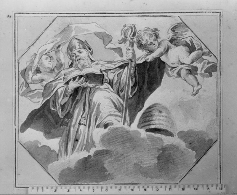 H. Ambrosius - voormalige schildering op de zoldering van de Carolus Borromeuskerk te Antwerpen